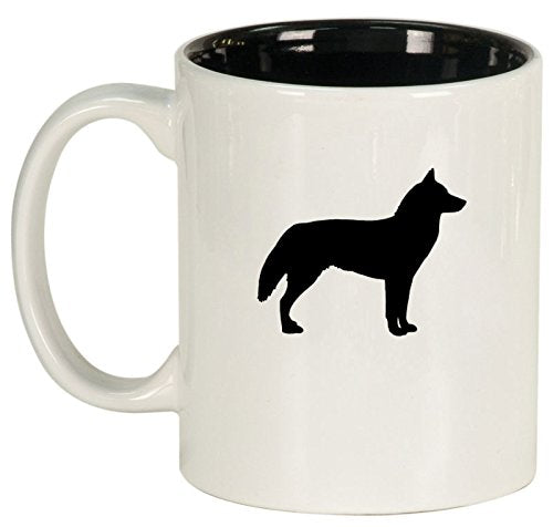 Ceramic Coffee Tea Mug Cup Siberian Husky (White)