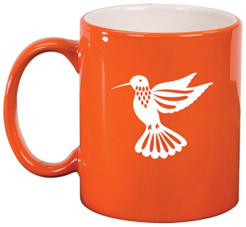 Ceramic Coffee Tea Mug Cup Hummingbird (Orange)