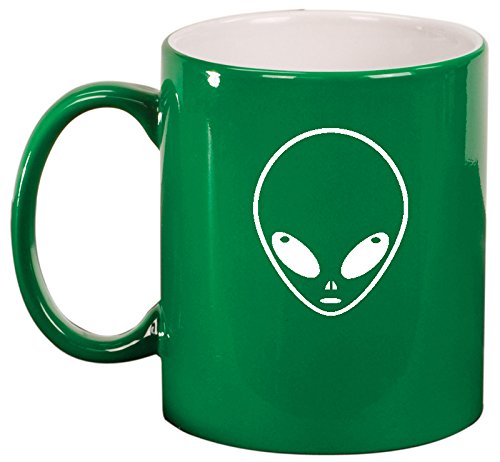 Ceramic Coffee Tea Mug Cup Alien Head (Green)