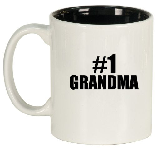#1 Grandma Ceramic Coffee Tea Mug Cup White Black Gift for Grandma