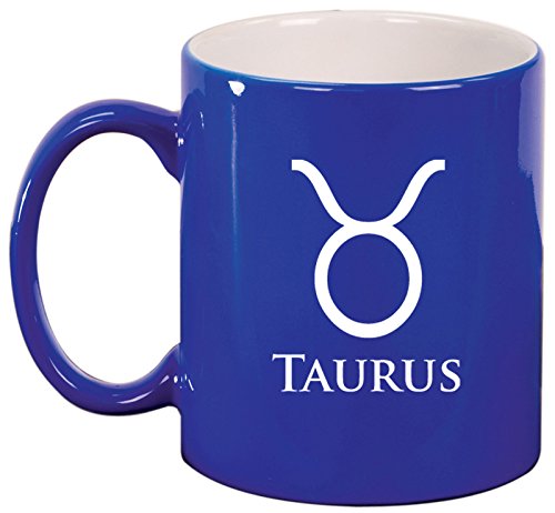 Ceramic Coffee Tea Mug Cup Taurus (Blue)