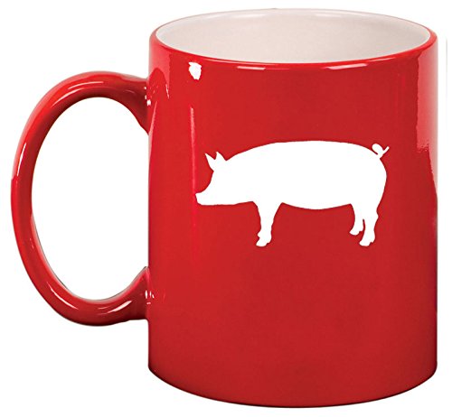 Ceramic Coffee Tea Mug Cup Pig (Red)