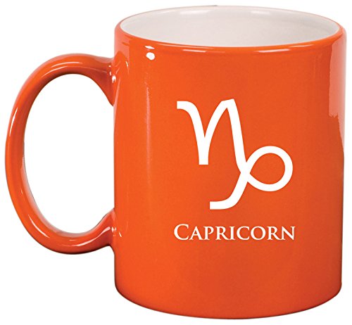 Ceramic Coffee Tea Mug Cup Capricorn (Orange)