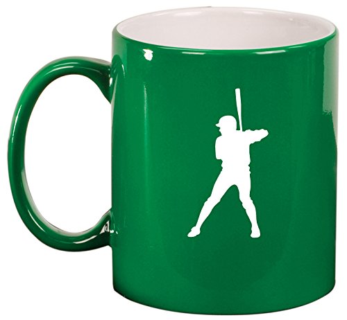 Ceramic Coffee Tea Mug Cup Baseball Player (Green)