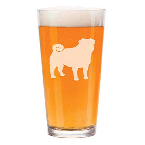 16 oz Beer Pint Glass Pug