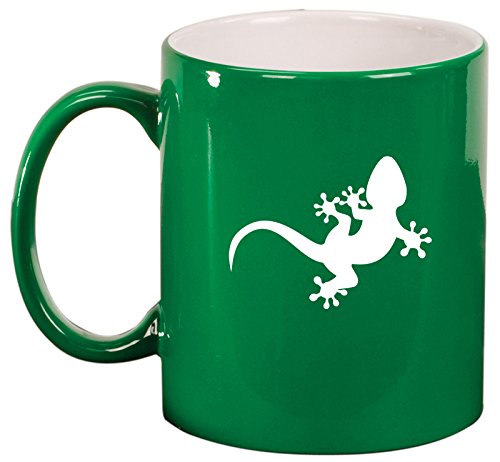 Ceramic Coffee Tea Mug Cup Gecko Lizard (Green)