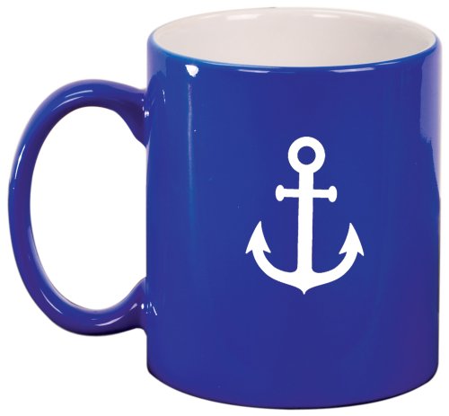 Anchor Ceramic Coffee Tea Mug Cup Blue