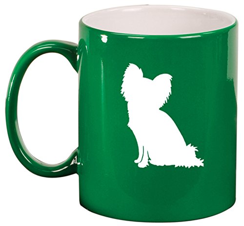 Ceramic Coffee Tea Mug Cup Papillon (Green)
