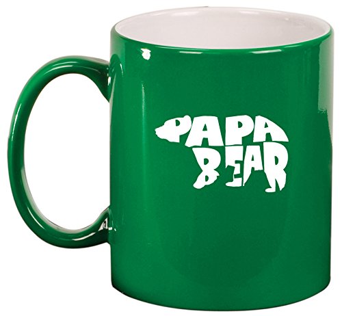Ceramic Coffee Tea Mug Cup Dad Father Papa Bear (Green)