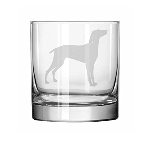 11 oz Rocks Whiskey Highball Glass Weimaraner