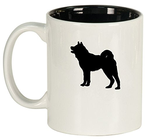 Ceramic Coffee Tea Mug Cup Akita Dog (White)