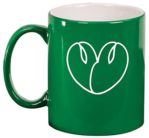Ceramic Coffee Tea Mug Cup Lobster Love (Green)