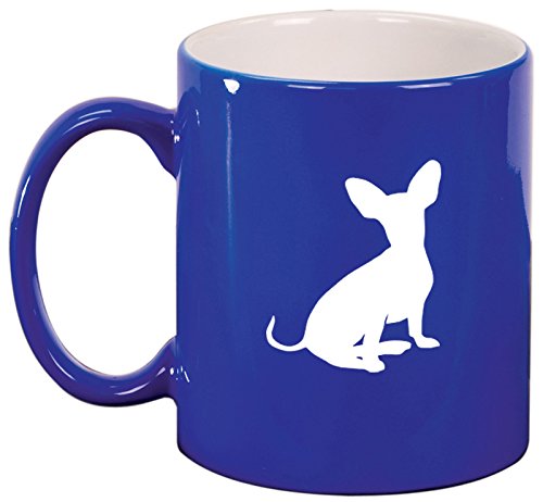 Ceramic Coffee Tea Mug Cup Chiweenie (Blue)