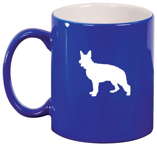 Blue Ceramic Coffee Tea Mug German Shepherd