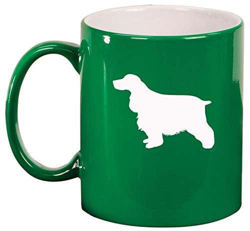 Ceramic Coffee Tea Mug Cocker Spaniel (Green)