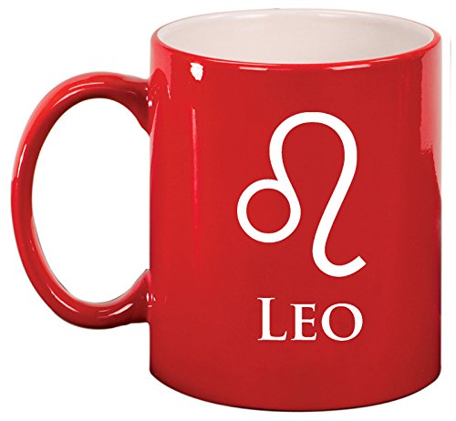 Ceramic Coffee Tea Mug Cup Leo (Red)