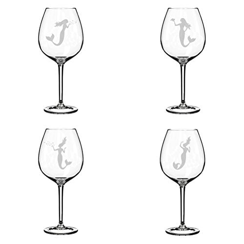 Set of 4 Wine Glass Goblet Mermaids (20 oz Jumbo)