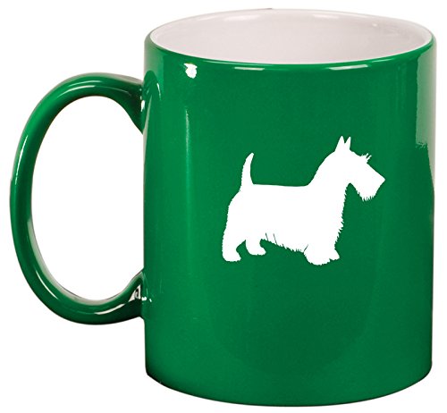 Ceramic Coffee Tea Mug Scottie Scottish Terrier (Green)