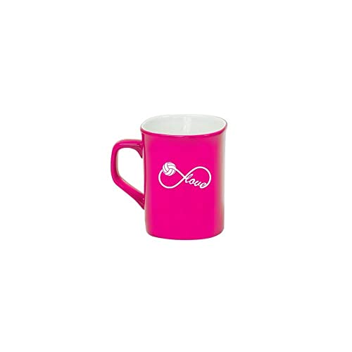 Infinity Infinite Love Volleyball Ceramic Coffee Tea Mug Cup 10 oz HOT PINK,MIP
