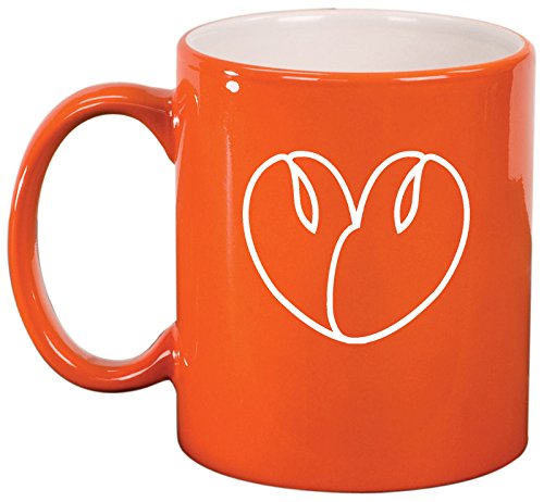 Ceramic Coffee Tea Mug Cup Lobster Love (Orange)