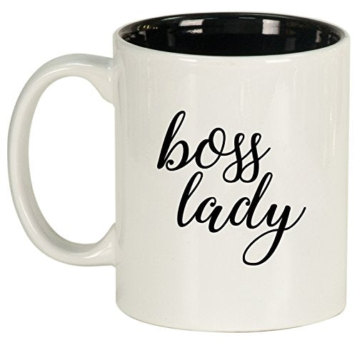 Ceramic Coffee Tea Mug Cup Boss Lady (White)