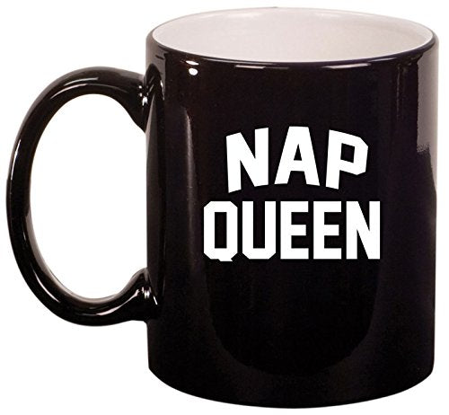 Ceramic Coffee Tea Mug Cup Nap Queen (Black)
