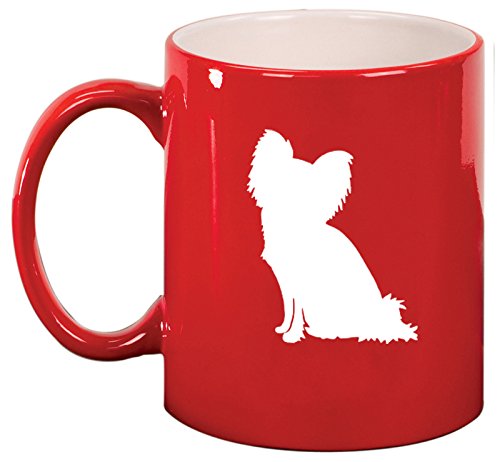 Ceramic Coffee Tea Mug Cup Papillon (Red)