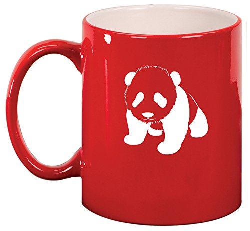 Ceramic Coffee Tea Mug Cup Baby Panda (Red)