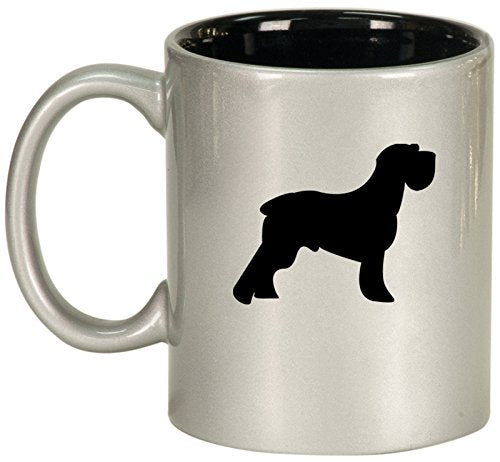 Ceramic Coffee Tea Mug Cup Schnauzer (Silver)