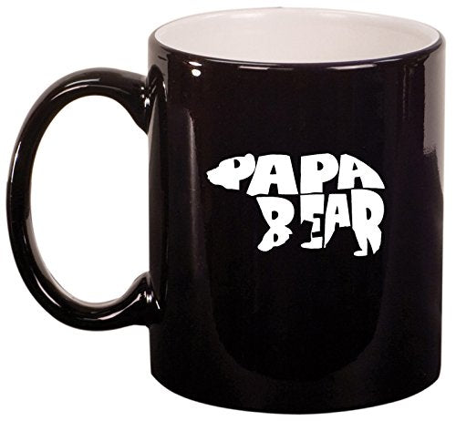 Ceramic Coffee Tea Mug Cup Dad Father Papa Bear (Black)