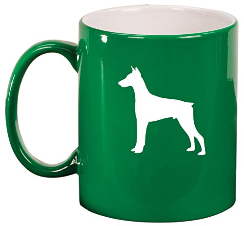 Ceramic Coffee Tea Mug Cup Doberman (Green)