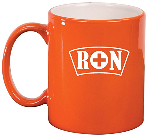 Ceramic Coffee Tea Mug RN Nurse Cap (Orange)