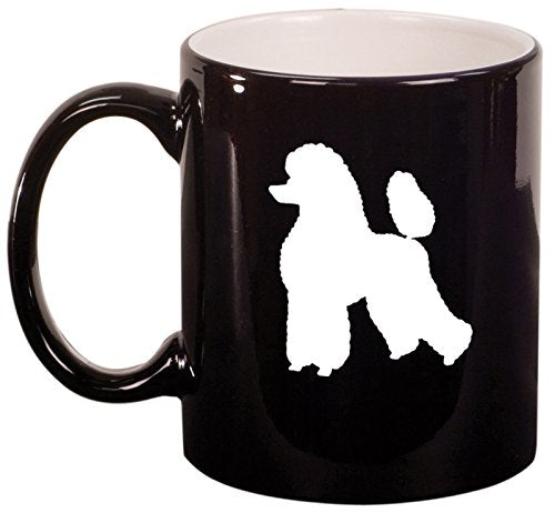 Ceramic Coffee Tea Mug Cup Poodle (Black)