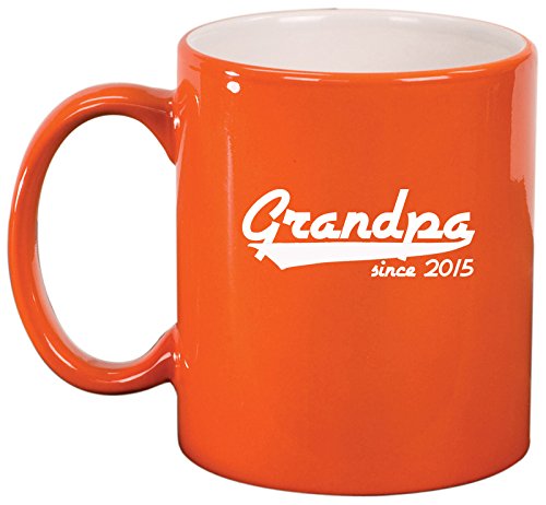 Ceramic Coffee Tea Mug Cup Grandpa 2015 New Grandfather (Orange)