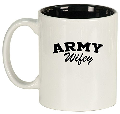Ceramic Coffee Tea Mug Cup Army Wifey (White)