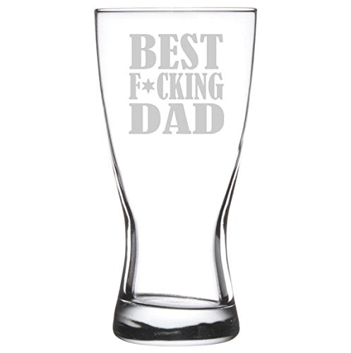 15 oz Beer Pilsner Glass Best F-ing Dad Father