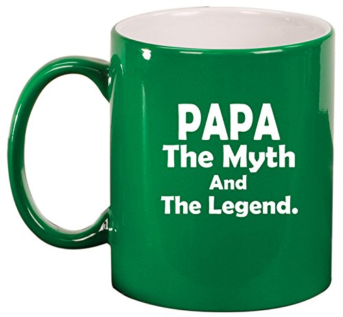 Ceramic Coffee Tea Mug Cup Papa Myth Legend (Green)