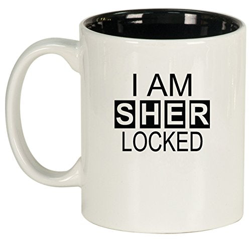 Ceramic Coffee Tea Mug I Am Sherlocked (White)