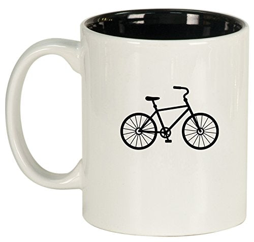 Ceramic Coffee Tea Mug Cup Bike Bicycle (White)