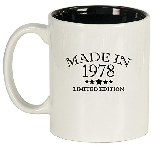 Ceramic Coffee Tea Mug Cup Made In 1978 Birthday 40th Birthday (White)