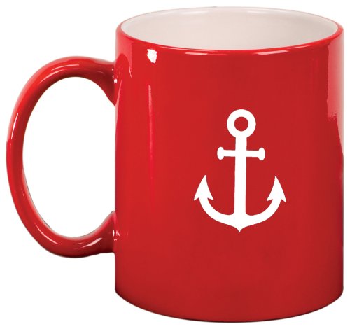 Anchor Ceramic Coffee Tea Mug Cup Red