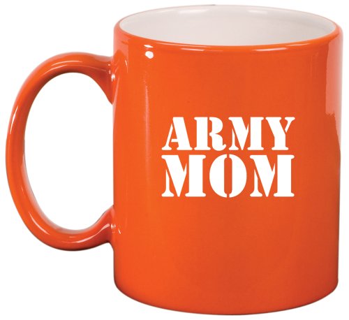 Army Mom Ceramic Coffee Tea Mug Cup Orange