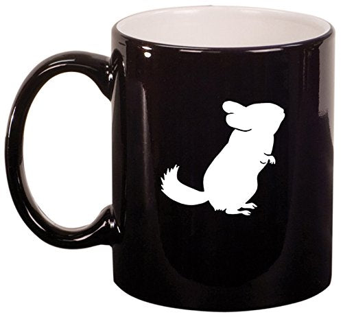 Ceramic Coffee Tea Mug Cup Chinchilla (Black)