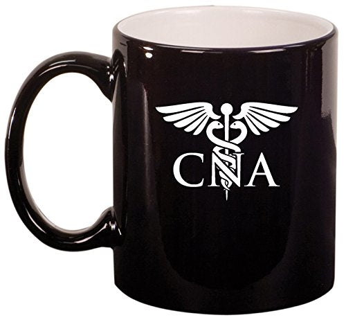 Ceramic Coffee Tea Mug CNA Nursing Assistant Medical Symbol (Black)