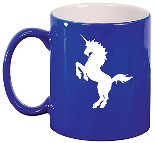 Ceramic Coffee Tea Mug Cup Unicorn (Blue)