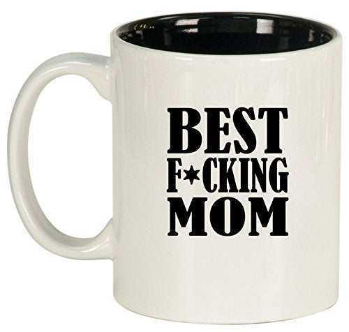 Ceramic Coffee Tea Mug Cup Best F ing Mom Mother (White)