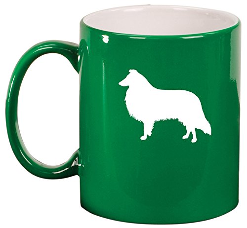 Ceramic Coffee Tea Mug Cup Collie (Green)