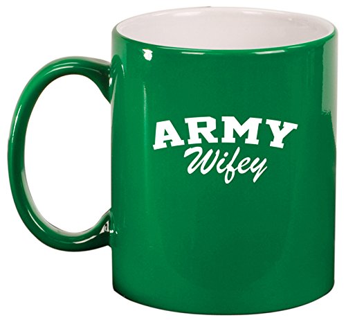 Ceramic Coffee Tea Mug Cup Army Wifey (Green)