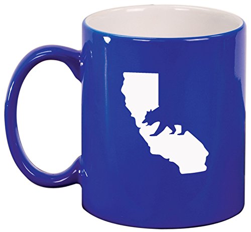 Ceramic Coffee Tea Mug Cup Cali Bear California (Blue)
