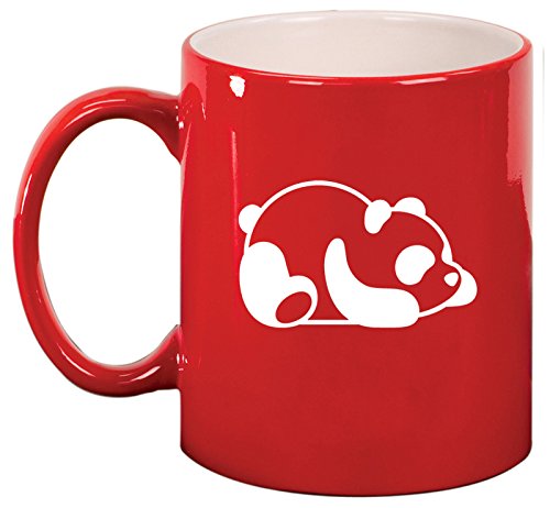 Ceramic Coffee Tea Mug Cup Lazy Panda (Red)